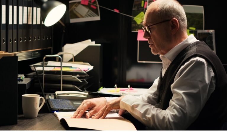 Man working on settling an estate